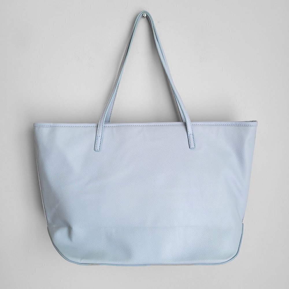 NWT Nine West It Girl Dust Blue Floral Silver Cut Out Accents Tote Bag - Picture 8 of 12
